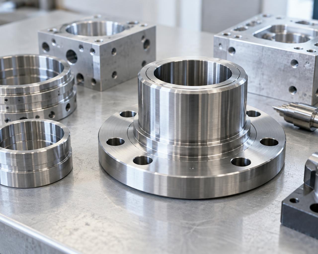 Illustrative precision machined metal components