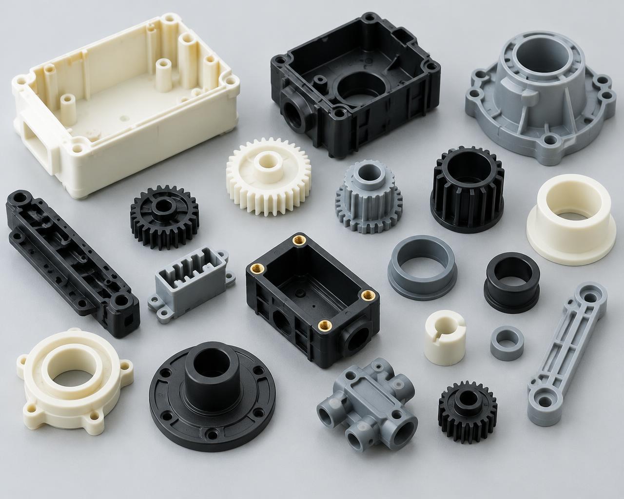 Illustrative plastic moulded components